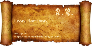 Uzon Mariann névjegykártya